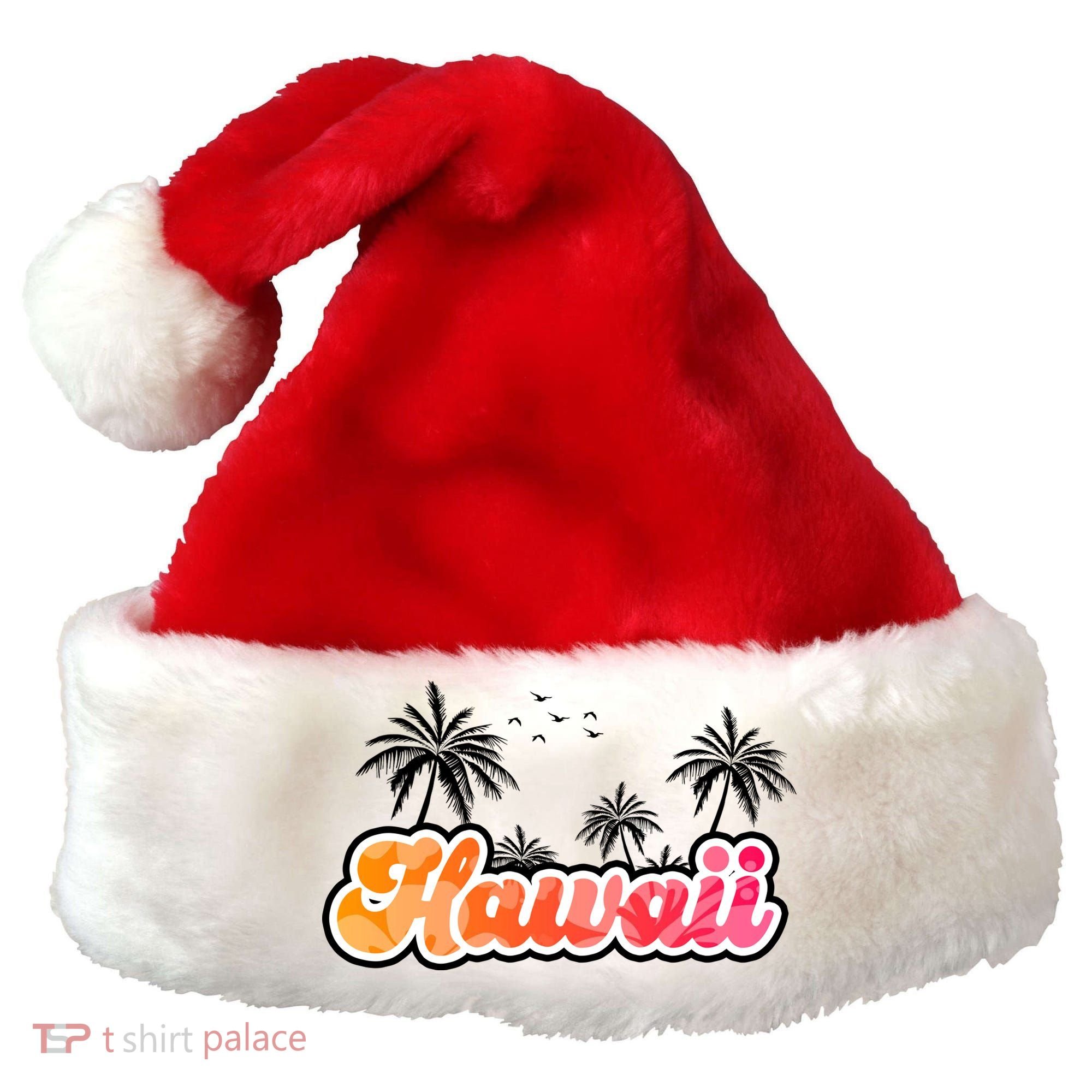 Hawaii Retro Tropical Santa Hat