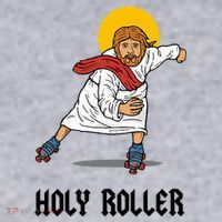 Holy Roller T Jesus Roller Skates Skating Women's Sweatshirt thumb 2