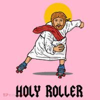 Holy Roller T Jesus Roller Skates Skating Coaster thumb 2