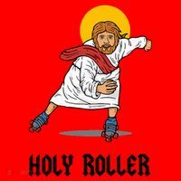 Holy Roller T Jesus Roller Skates Skating Santa Hat thumb 1