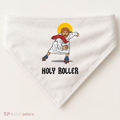 Holy Roller T Jesus Roller Skates Skating USA-Made Doggie Bandana