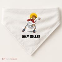 Holy Roller T Jesus Roller Skates Skating USA-Made Doggie Bandana thumb 0
