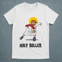 Holy Roller T Jesus Roller Skates Skating T-Shirt thumb 5