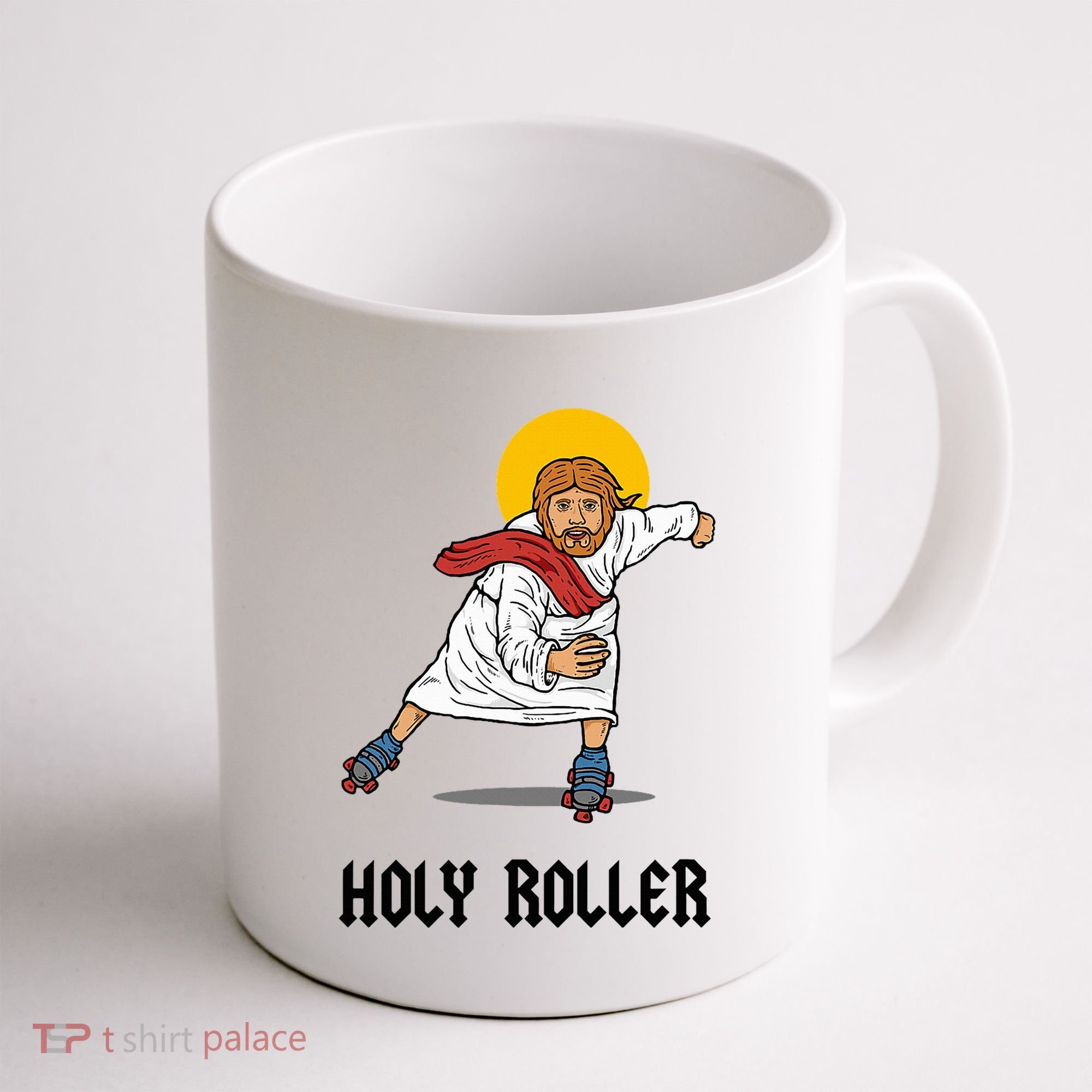 Holy Roller T Jesus Roller Skates Skating Coffee Mug
