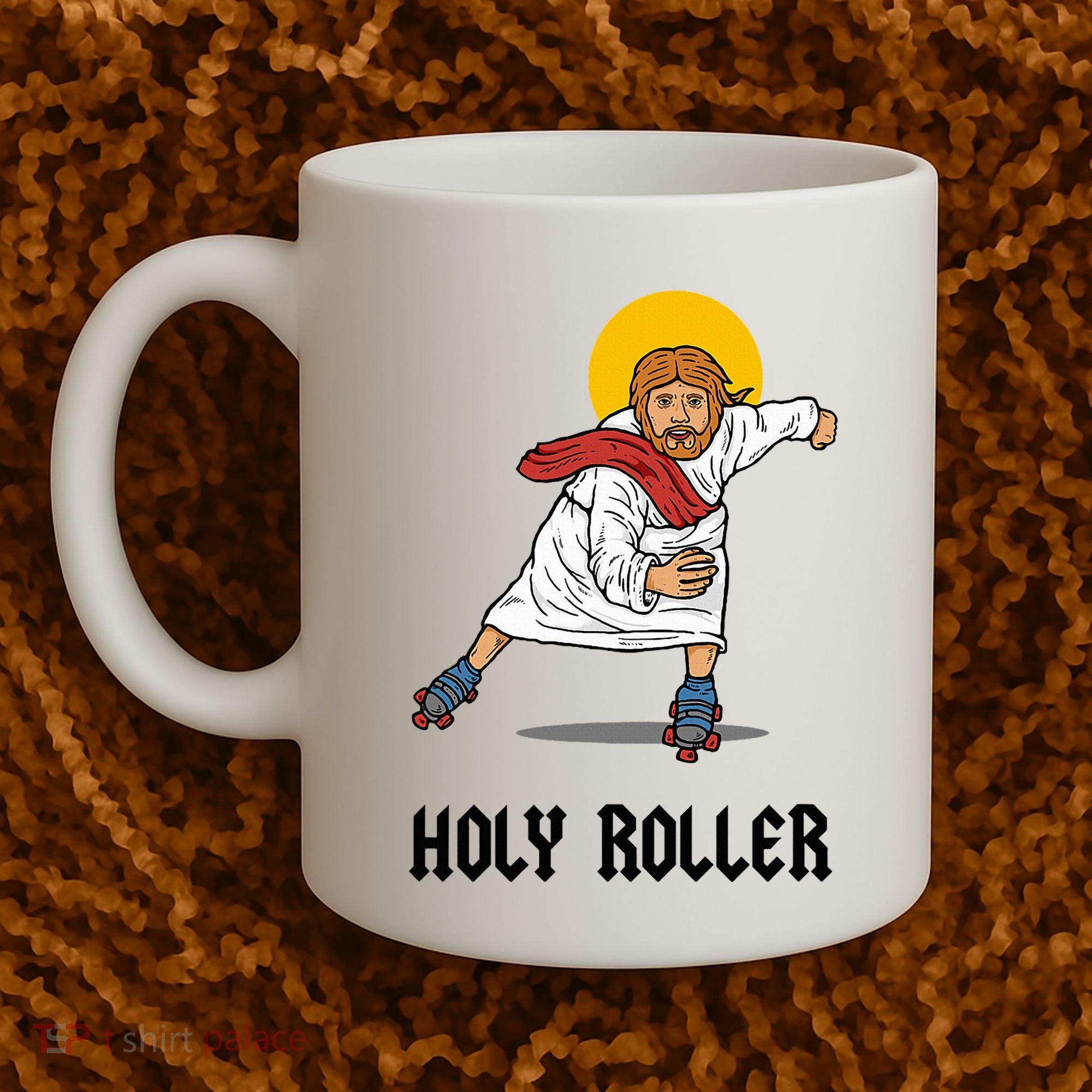Holy Roller T Jesus Roller Skates Skating Coffee Mug