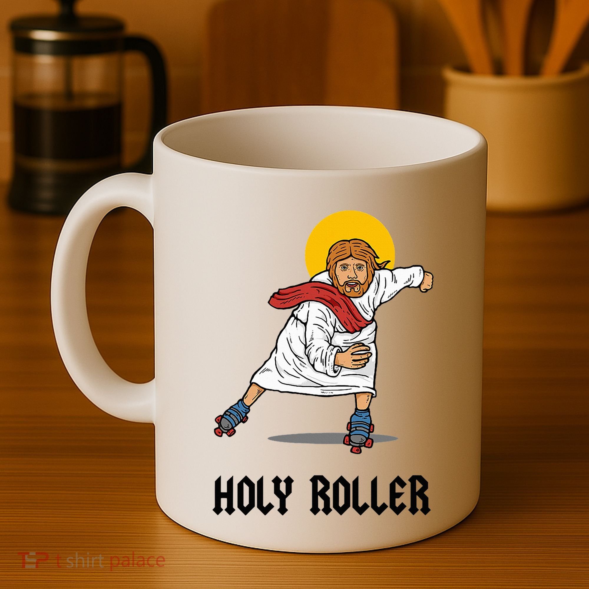 Holy Roller T Jesus Roller Skates Skating Coffee Mug