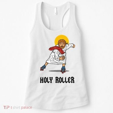 Holy Roller T Jesus Roller Skates Skating Women's Tank Top