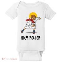 Holy Roller T Jesus Roller Skates Skating Baby Bodysuit thumb 0
