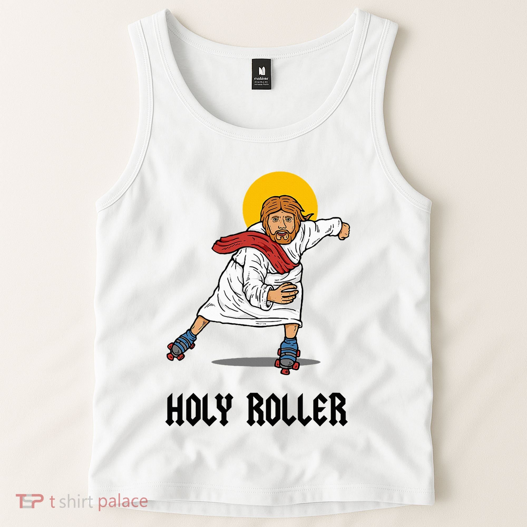 Holy Roller T Jesus Roller Skates Skating Tank Top