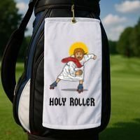 Holy Roller T Jesus Roller Skates Skating Golf Towel thumb 2