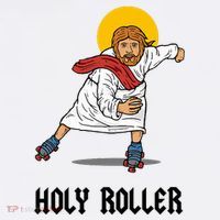 Holy Roller T Jesus Roller Skates Skating Women's Long Sleeve Shirt thumb 2