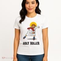 Holy Roller T Jesus Roller Skates Skating Women's T-Shirt thumb 4