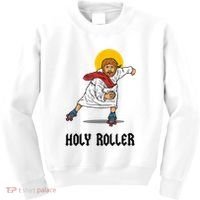 Holy Roller T Jesus Roller Skates Skating Kids Sweatshirt thumb 0