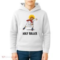 Holy Roller T Jesus Roller Skates Skating Kids Hoodie thumb 4