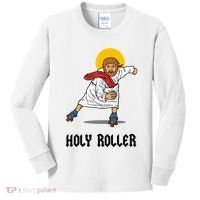 Holy Roller T Jesus Roller Skates Skating Kids Long Sleeve Shirt thumb 0