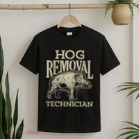 Hog Removal Technician Boar Hunting Vintage Pig T-Shirt thumb 2