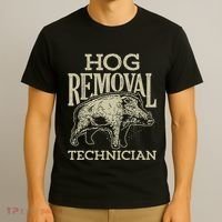 Hog Removal Technician Boar Hunting Vintage Pig T-Shirt thumb 3