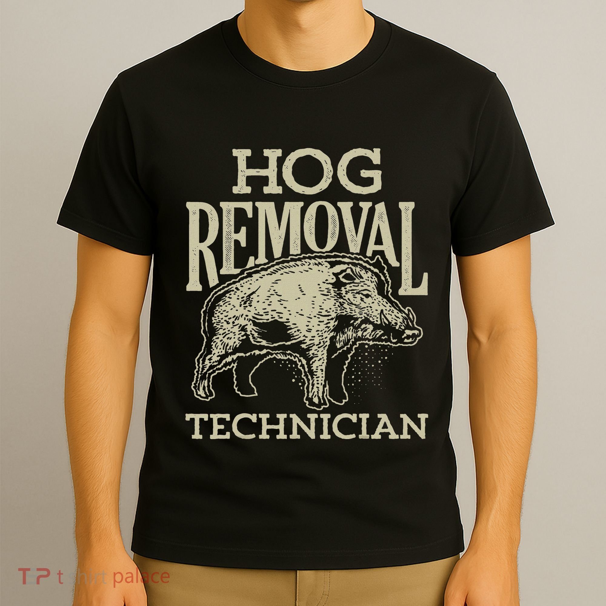 Hog Removal Technician Boar Hunting Vintage Pig T-Shirt