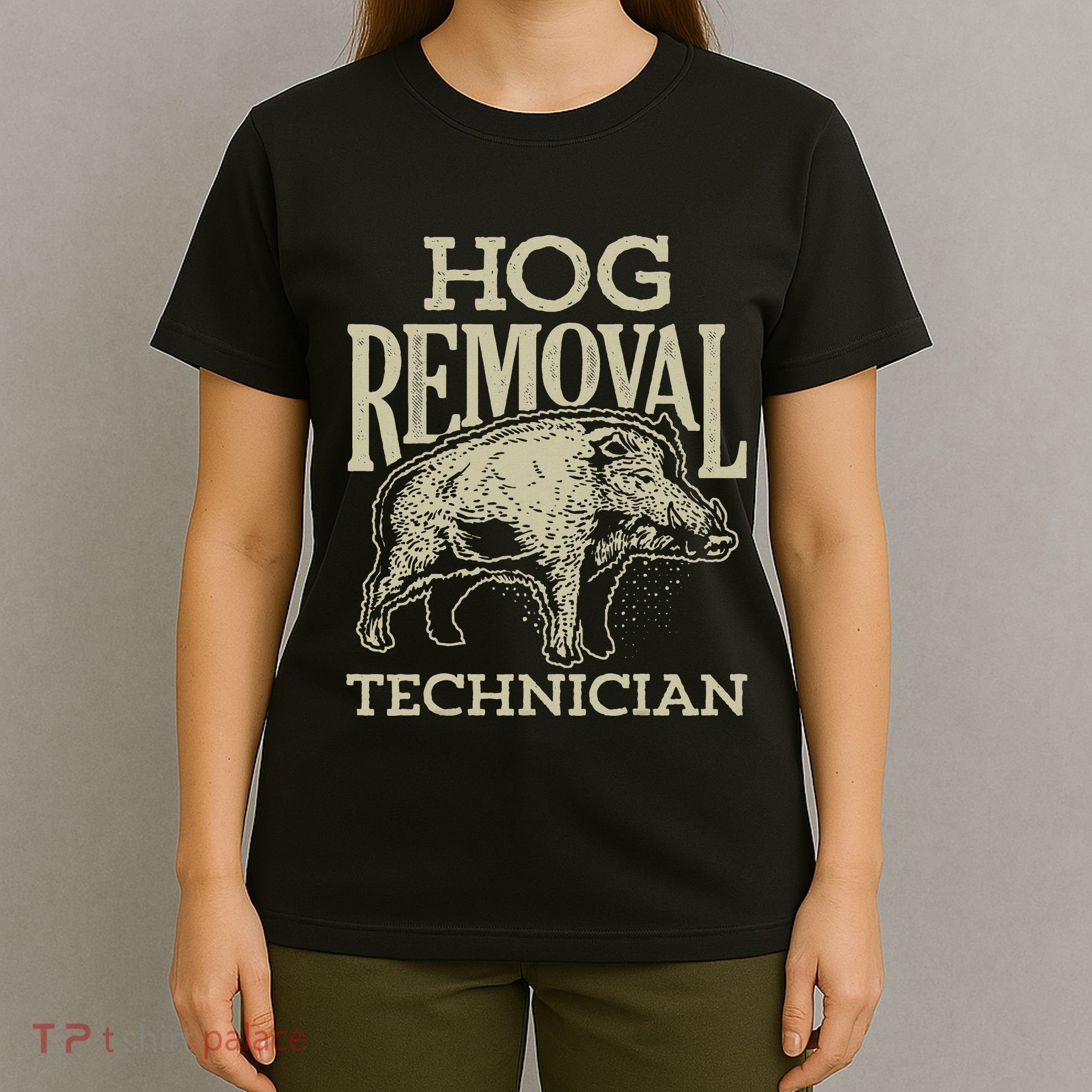 Hog Removal Technician Boar Hunting Vintage Pig T-Shirt