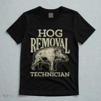 Hog Removal Technician Boar Hunting Vintage Pig T-Shirt thumb 5