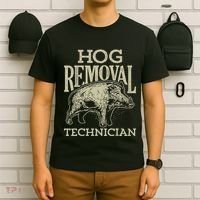 Hog Removal Technician Boar Hunting Vintage Pig T-Shirt thumb 6