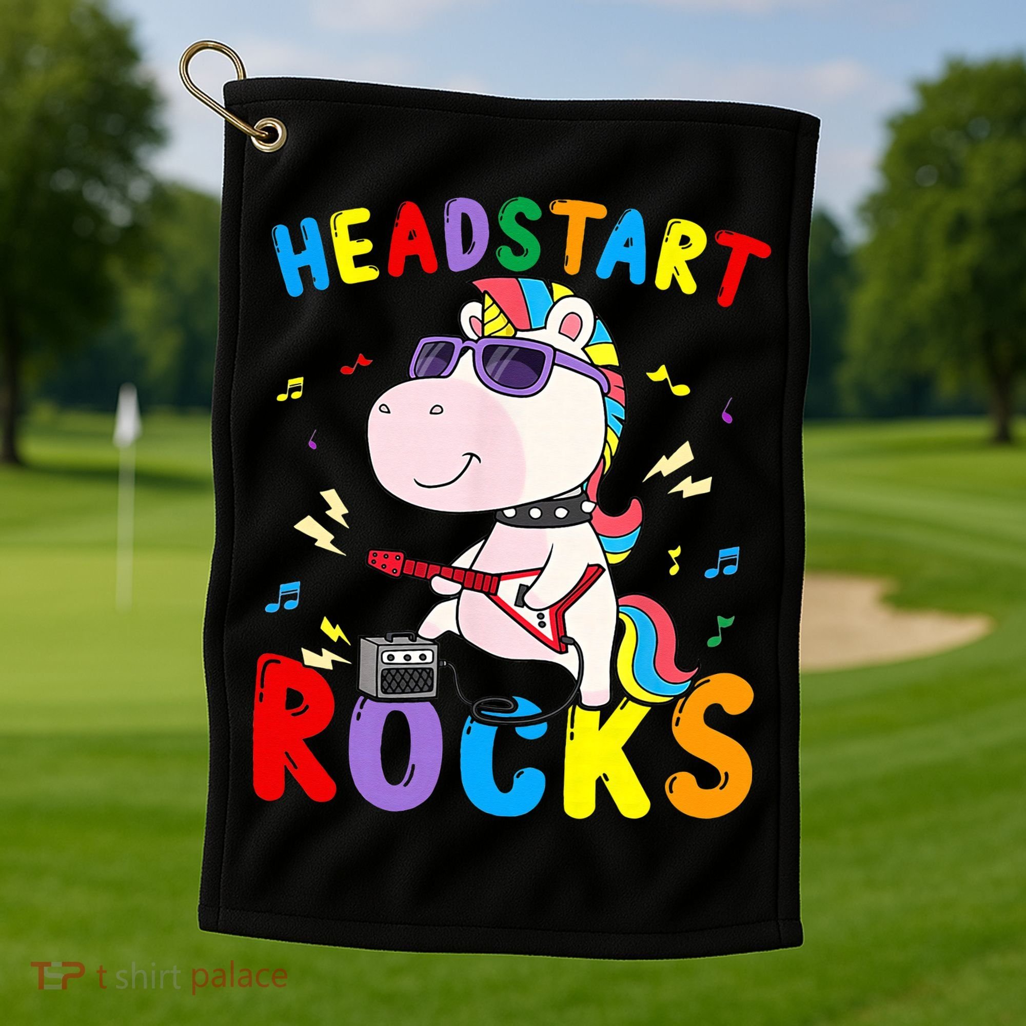 Headstart Rocks Unicorn Back To School Golf Towel