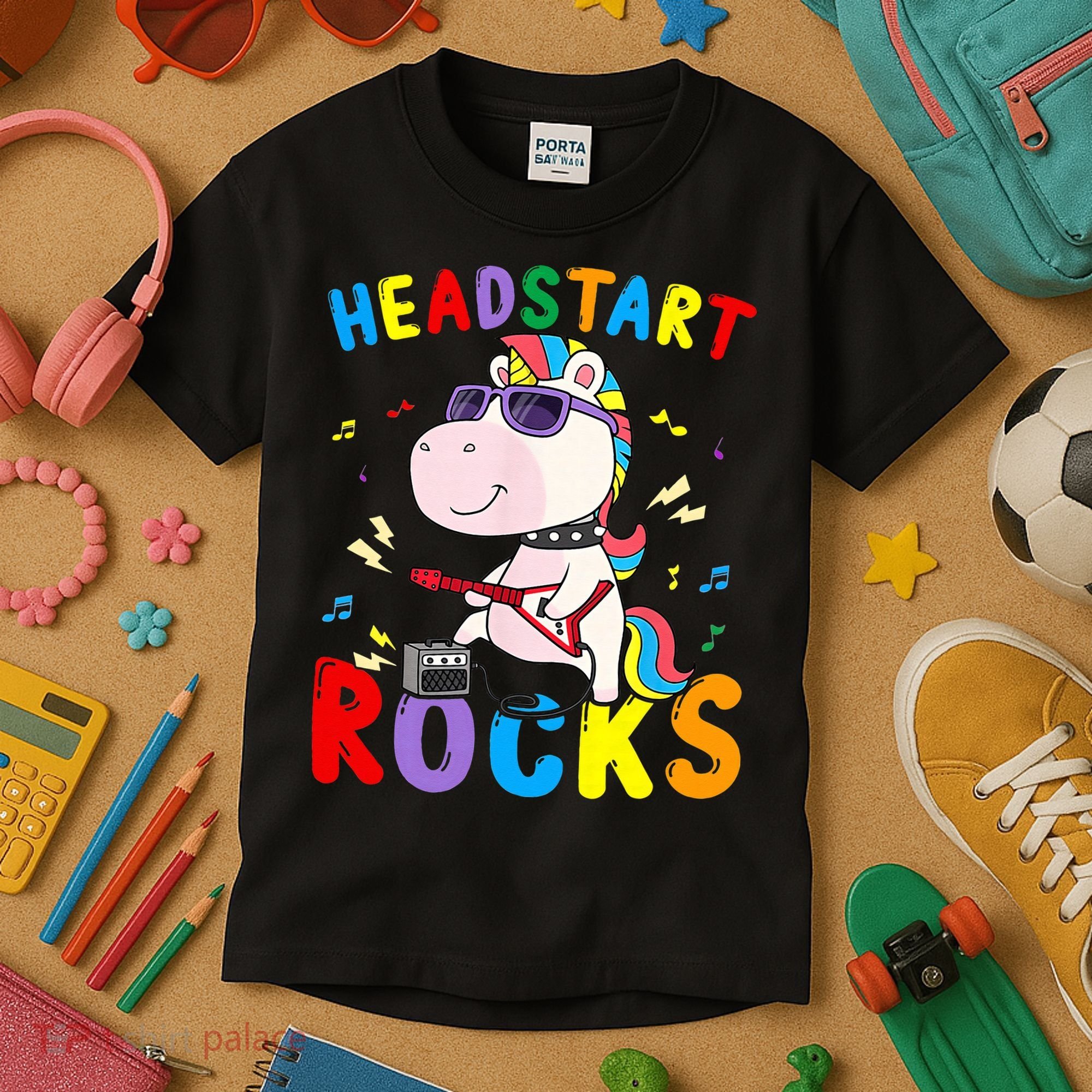 Headstart Rocks Unicorn Back To School Kids T-Shirt