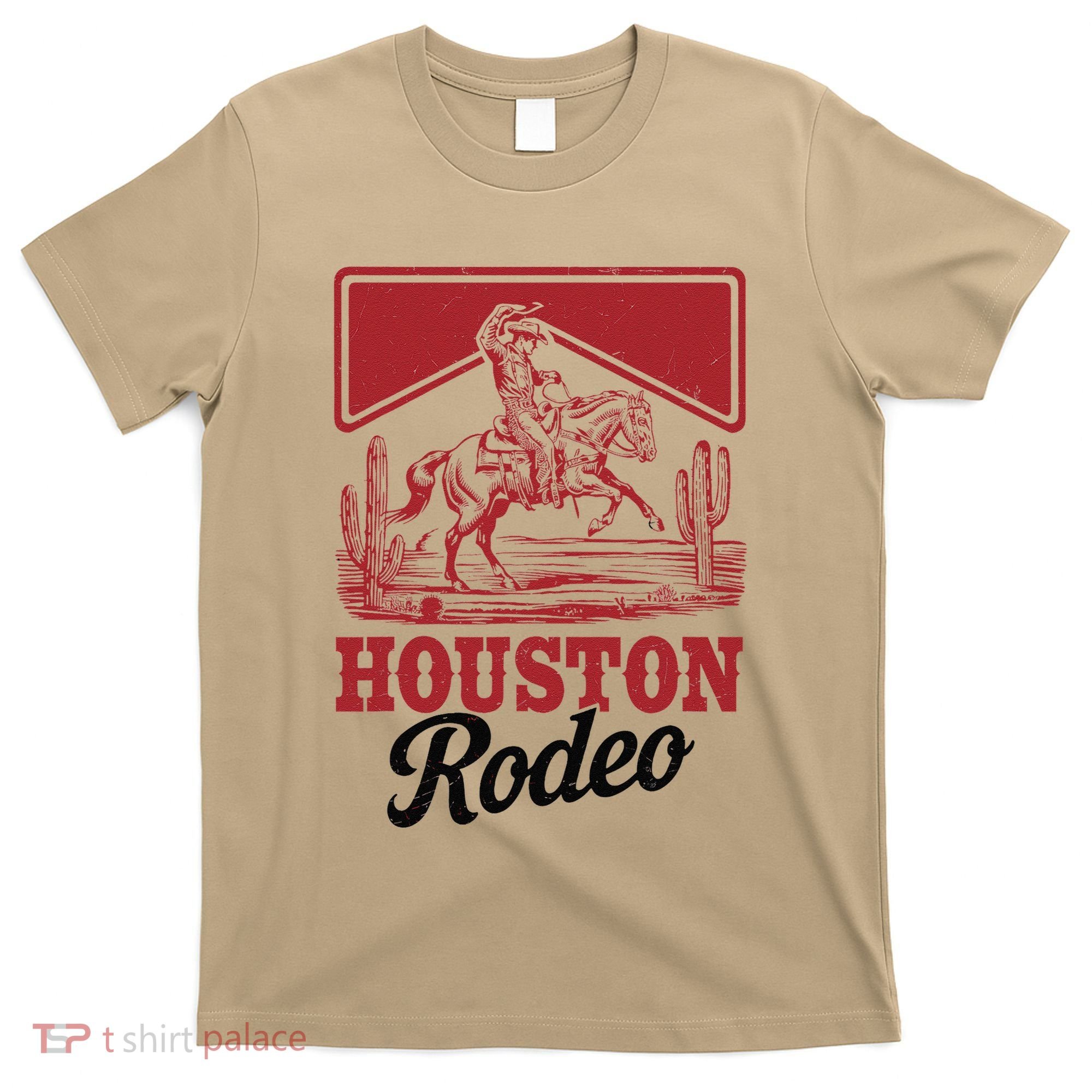 Houston Rodeo Vintage Bronc Horse Riding Cowboy T-Shirt