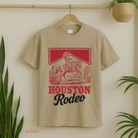 Houston Rodeo Vintage Bronc Horse Riding Cowboy T-Shirt thumb 2