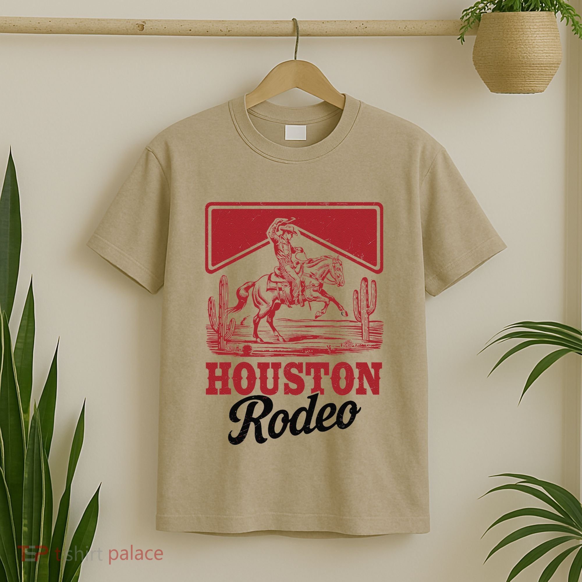 Houston Rodeo Vintage Bronc Horse Riding Cowboy T-Shirt