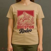 Houston Rodeo Vintage Bronc Horse Riding Cowboy T-Shirt thumb 4