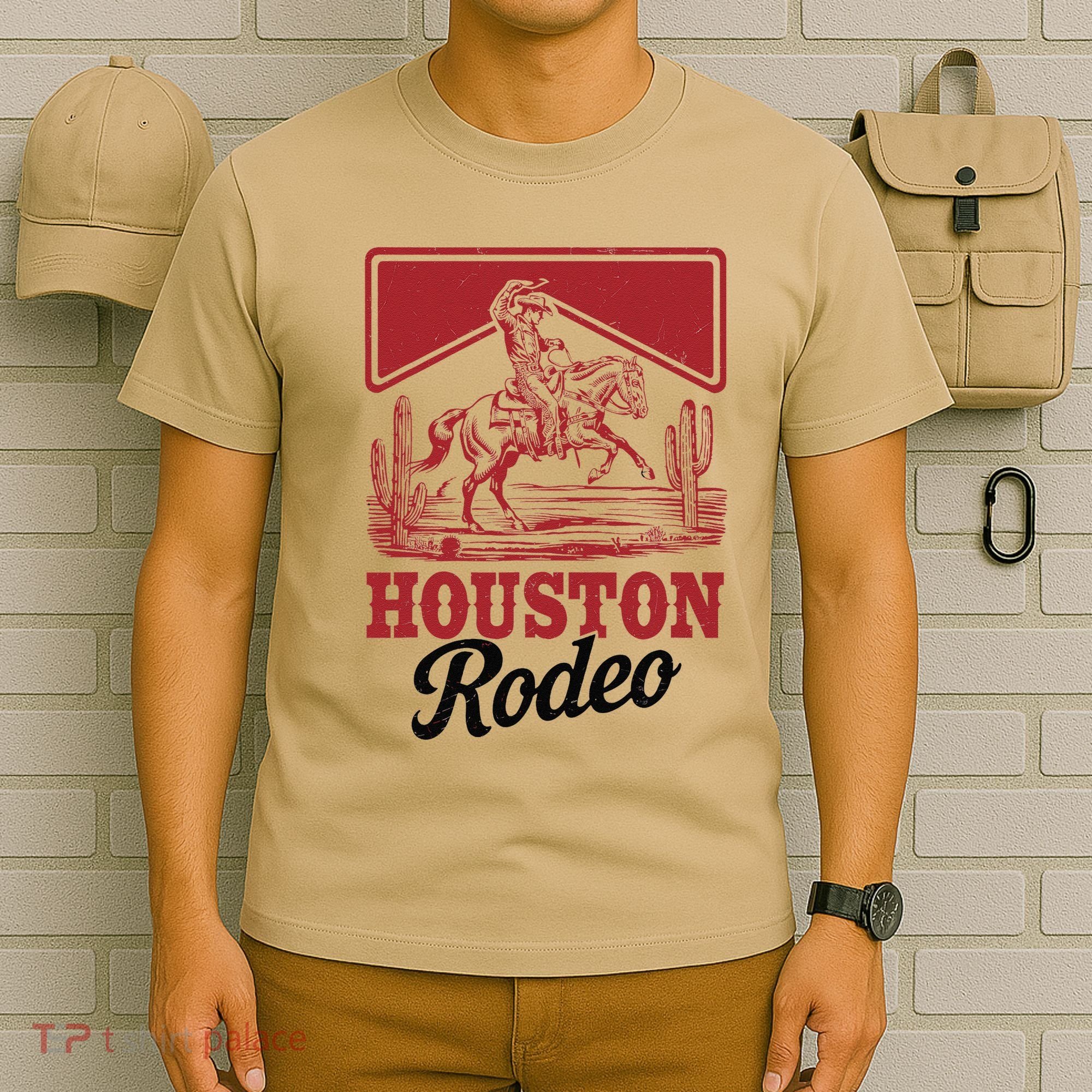 Houston Rodeo Vintage Bronc Horse Riding Cowboy T-Shirt
