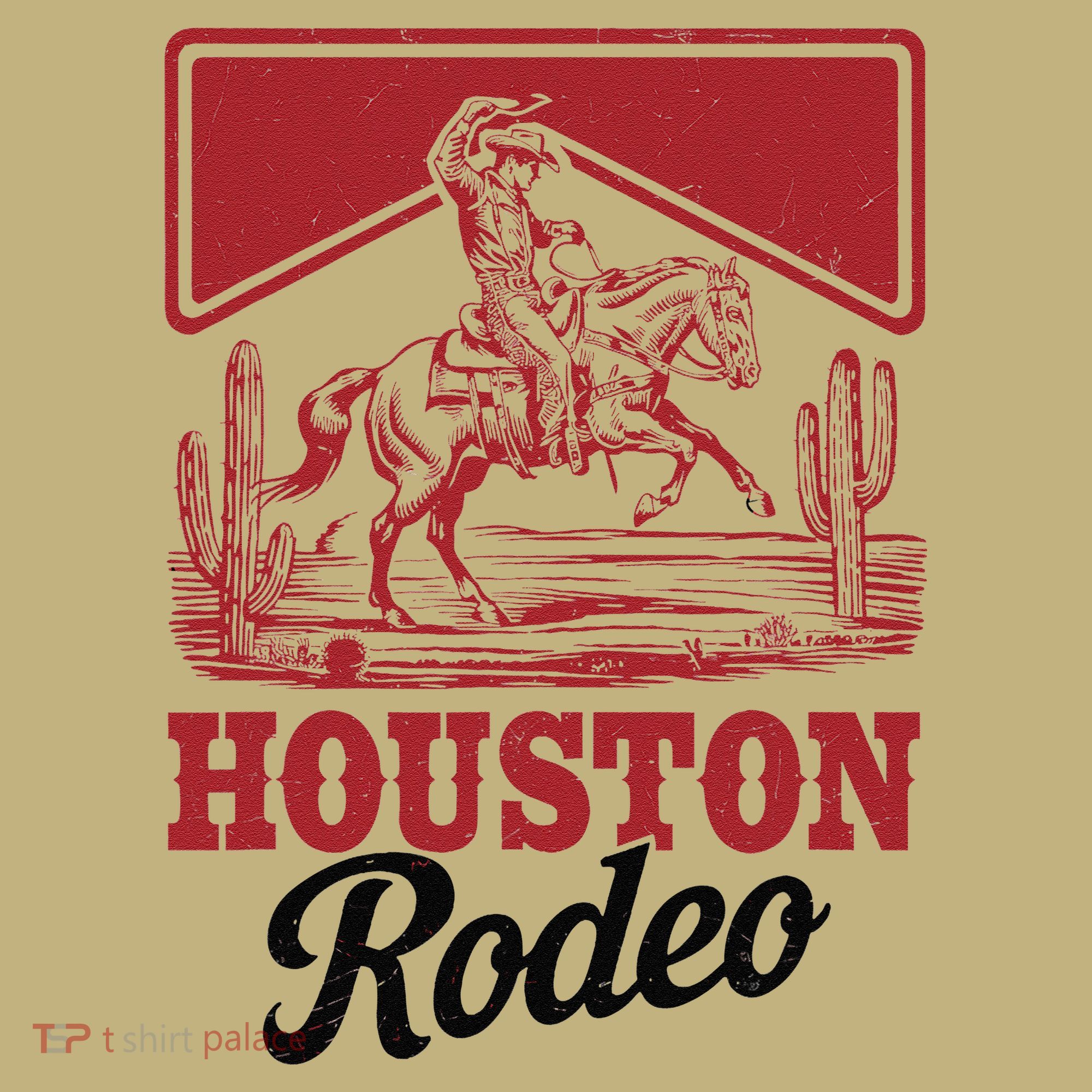Houston Rodeo Vintage Bronc Horse Riding Cowboy T-Shirt