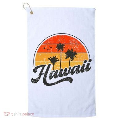 Hawaii Retro Vintage Sunset Golf Towel