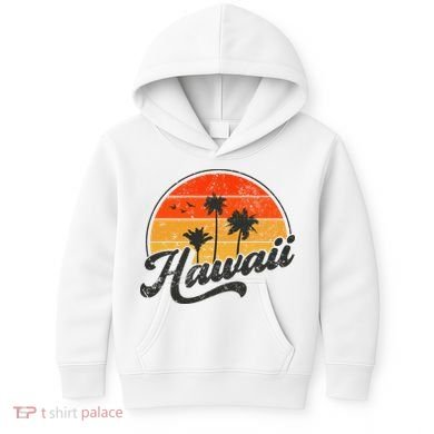Hawaii Retro Vintage Sunset Kids Hoodie