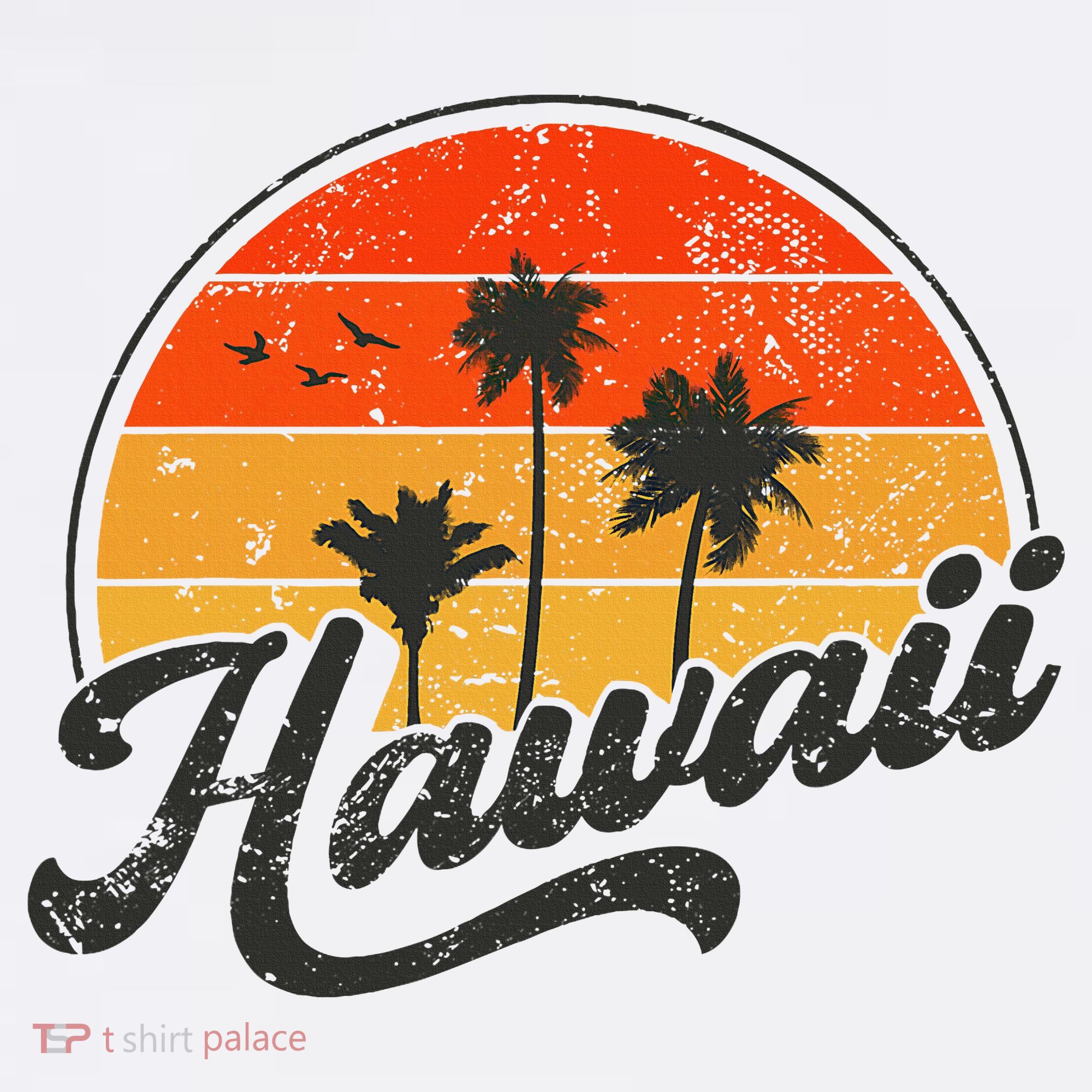 Hawaii Retro Vintage Sunset T-Shirt
