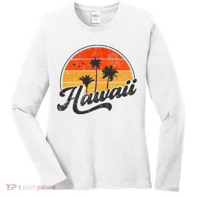 Hawaii Retro Vintage Sunset Women's Long Sleeve Shirt