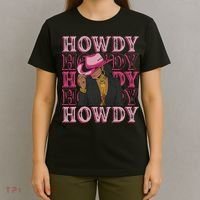 Howdy Retro Western Black Cowgirl African American Women T-Shirt thumb 4
