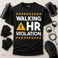 Human Resources Walking HR Violation Cooling Performance Crew T-Shirt thumb 3