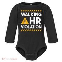 Human Resources Walking HR Violation Baby Long Sleeve Bodysuit thumb 0