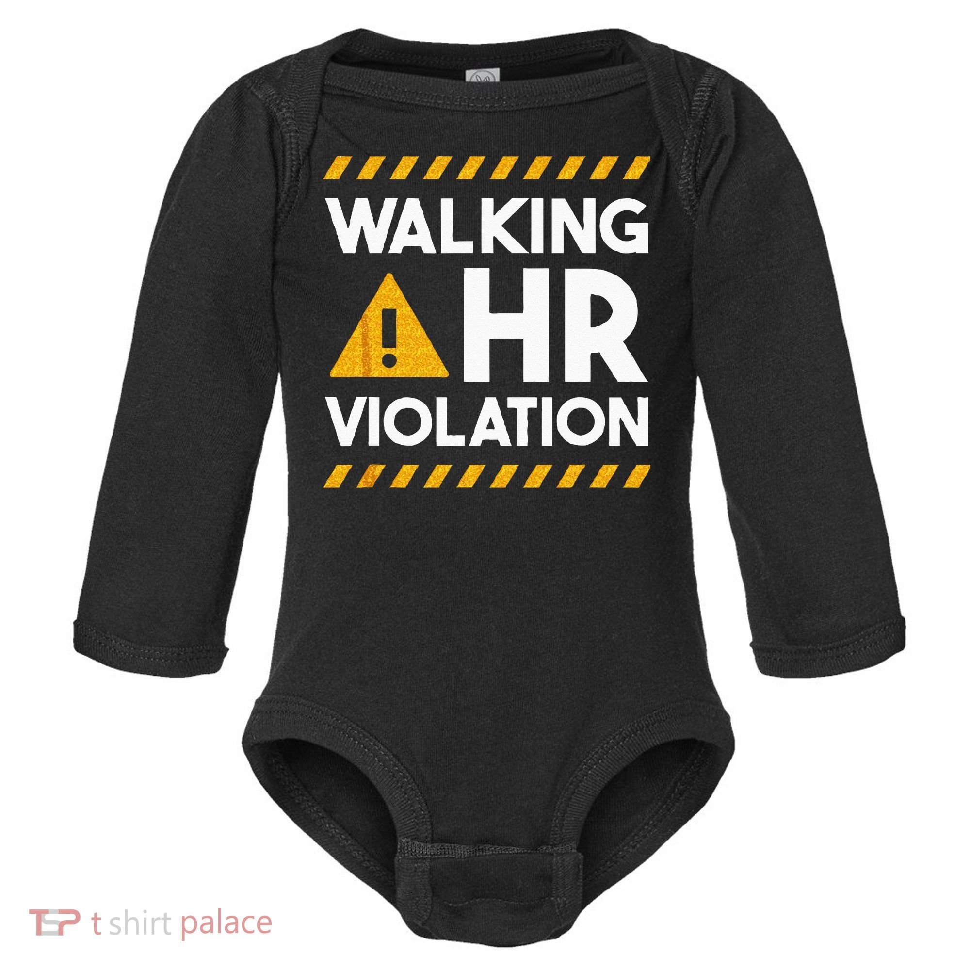 Human Resources Walking HR Violation Baby Long Sleeve Bodysuit