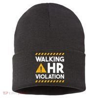 Human Resources Walking HR Violation Sustainable Knit Beanie thumb 0