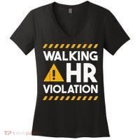 Human Resources Walking HR Violation Women's V-Neck T-Shirt thumb 0
