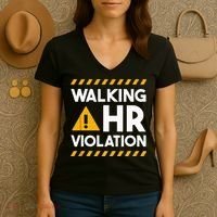 Human Resources Walking HR Violation Women's V-Neck T-Shirt thumb 3