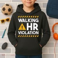 Human Resources Walking HR Violation Kids Hoodie thumb 2