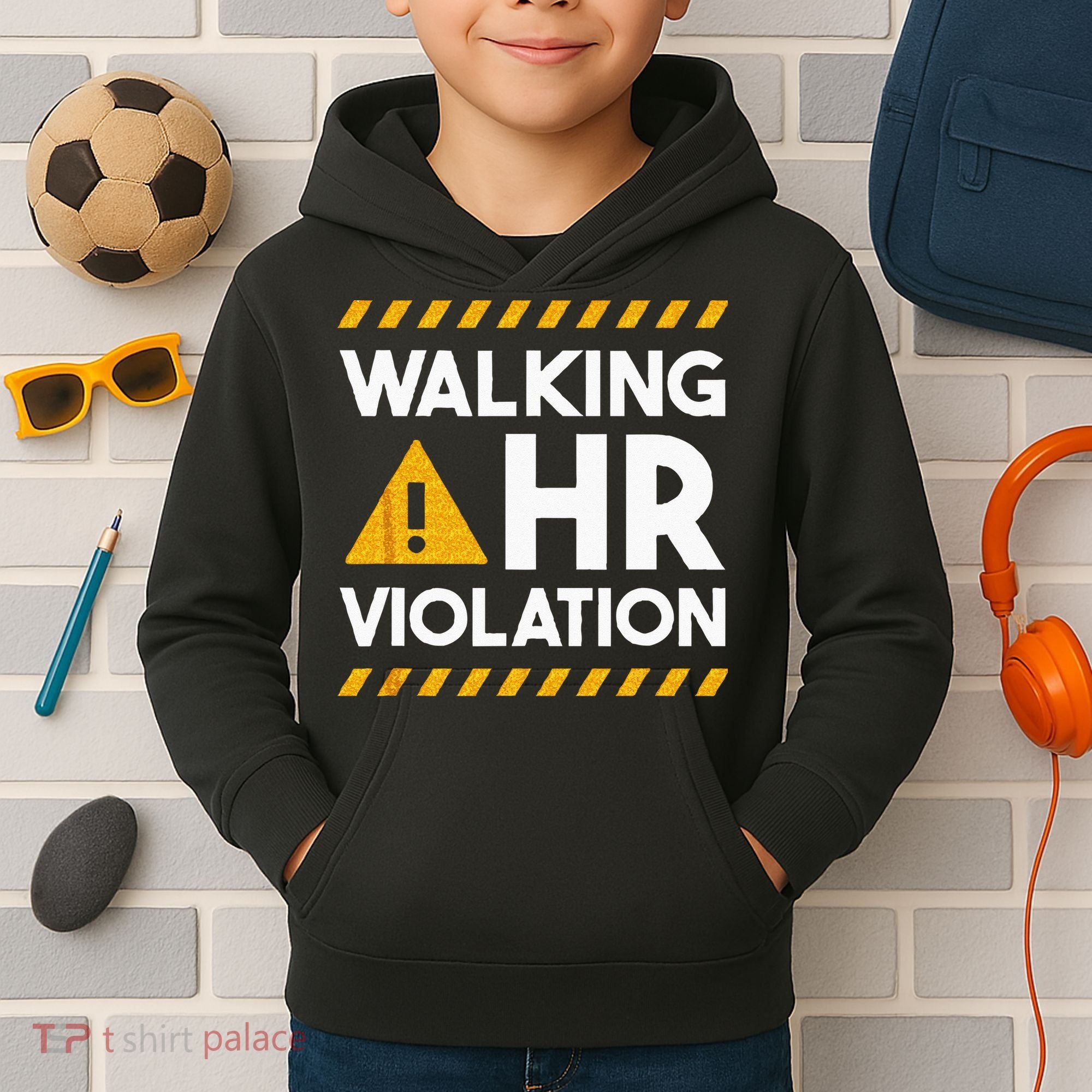 Human Resources Walking HR Violation Kids Hoodie