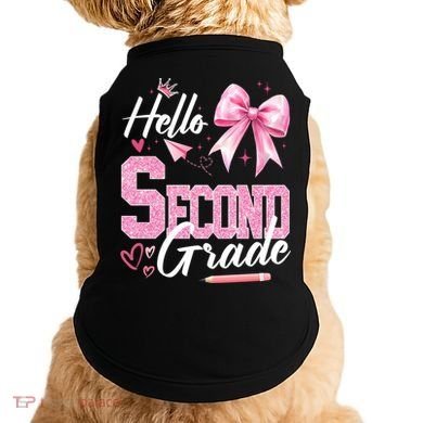 Hello Second 2nd Grade First Day Of School Coquette Teacher Doggie Tank