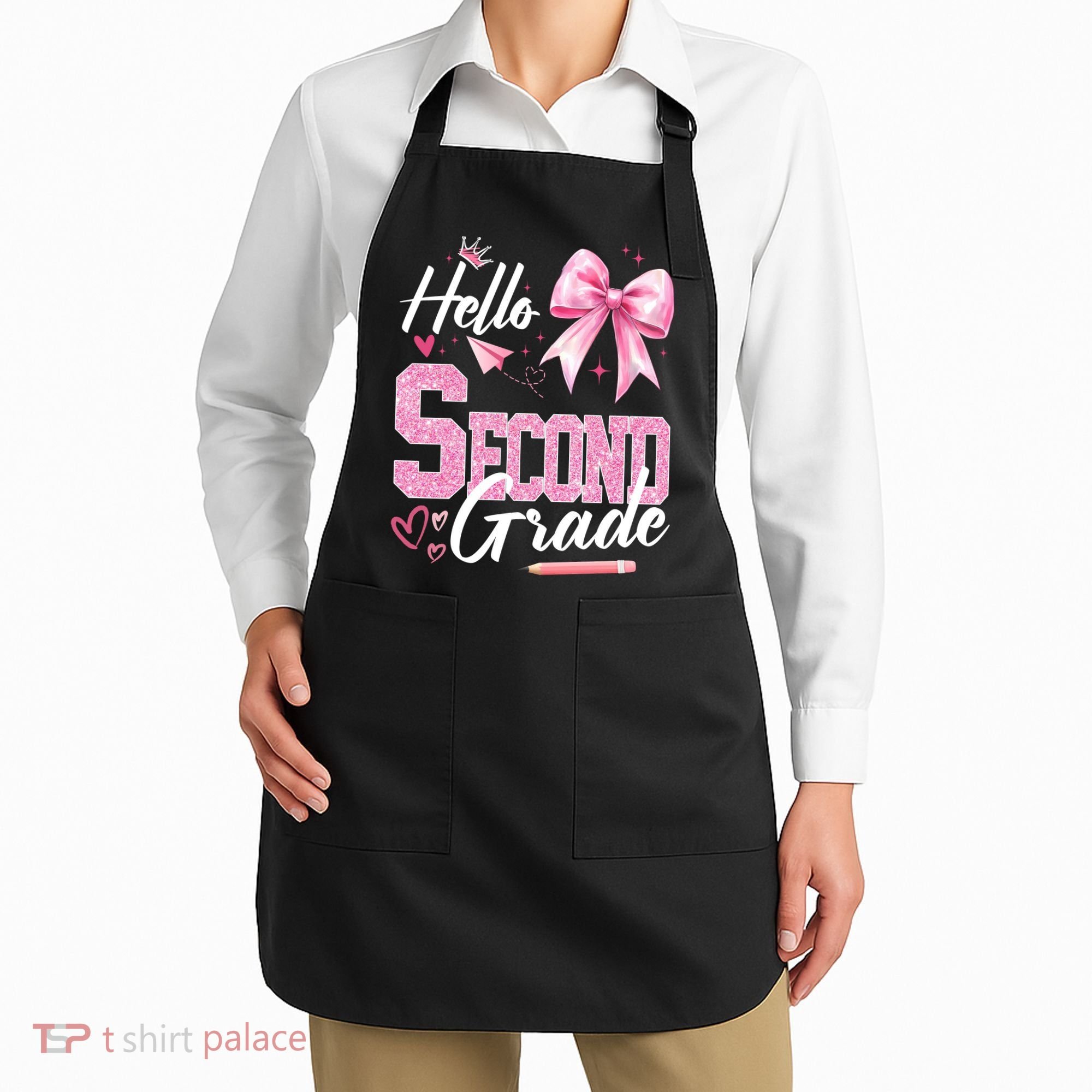 Hello Second 2nd Grade First Day Of School Coquette Teacher Apron