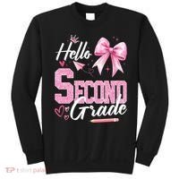Hello Second 2nd Grade First Day Of School Coquette Teacher Sweatshirt thumb 0