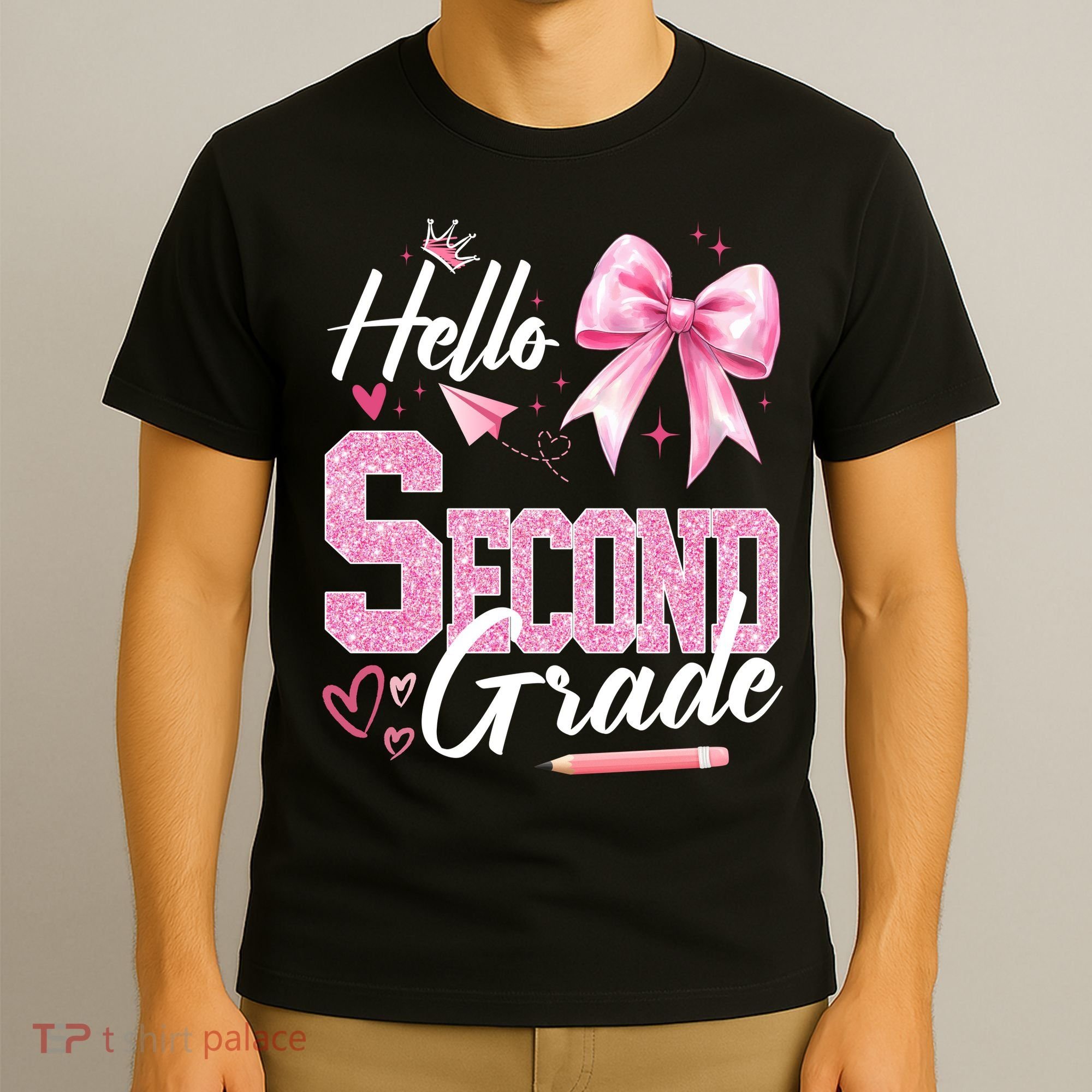 Hello Second 2nd Grade First Day Of School Coquette Teacher T-Shirt